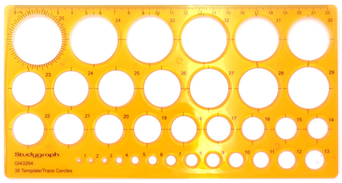 Trace-cercles étudiant 1 à 36 mm - Studygraph
