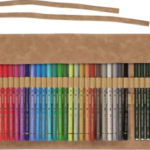 Trousse à crayon effet daim + 30 crayons Polychromos + 3 graphites