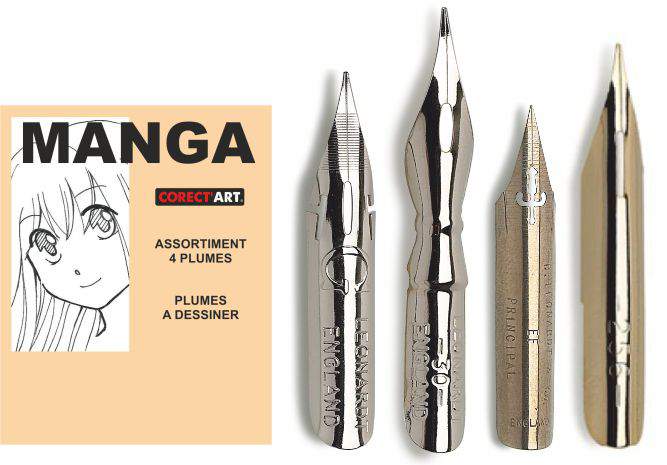 Assortiment de 4 plumes Manga "G/PRINCE/SAJI/SP" Corect'art