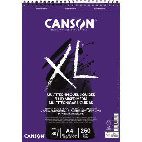 Album XL Fluid Mix Media A4/A3 250g/m²-30 feuilles-Canson – Image 2