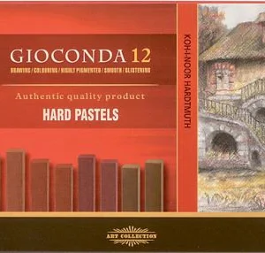 Assortiment de 12 craies 7x7 mm - 6 teintes brunes grasses