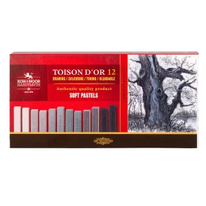 Assortiment de 12 craies 7x7 mm - 6 teintes grises