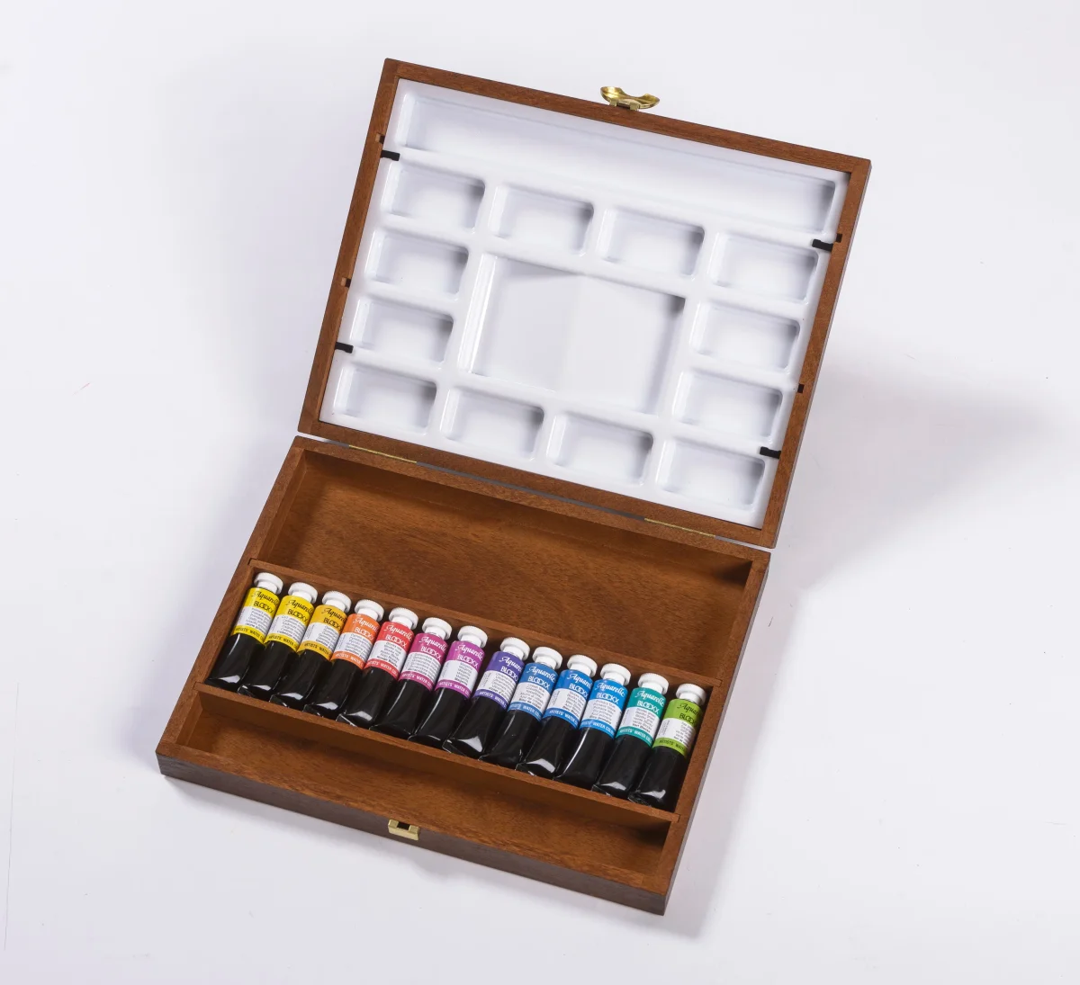 Aquarelle Extra-fine Blockx - Coffret acajou 13 x 15ml couleurs assorties + 2 palettes – Image 2