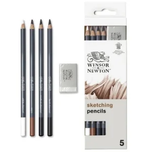 Winsor & Newton Boîte de 4 crayons esquisse + gomme
