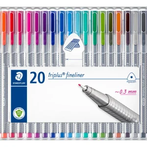 Triplus Fineliner - 20 feutres pointe superfine 0,3 mm - Couleurs assortis - Etui chevalet - 334 SB20 - STAEDTLER