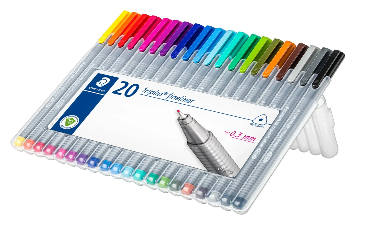 Triplus Fineliner - 20 feutres pointe superfine 0,3 mm - Couleurs assortis - Etui chevalet - 334 SB20 - STAEDTLER – Image 3
