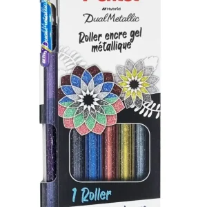Stylo gel roller encre métallisé poch 6
