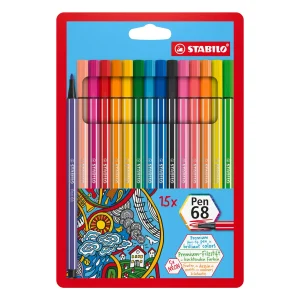 Assortiment de 15 feutres STABILO Pen 68