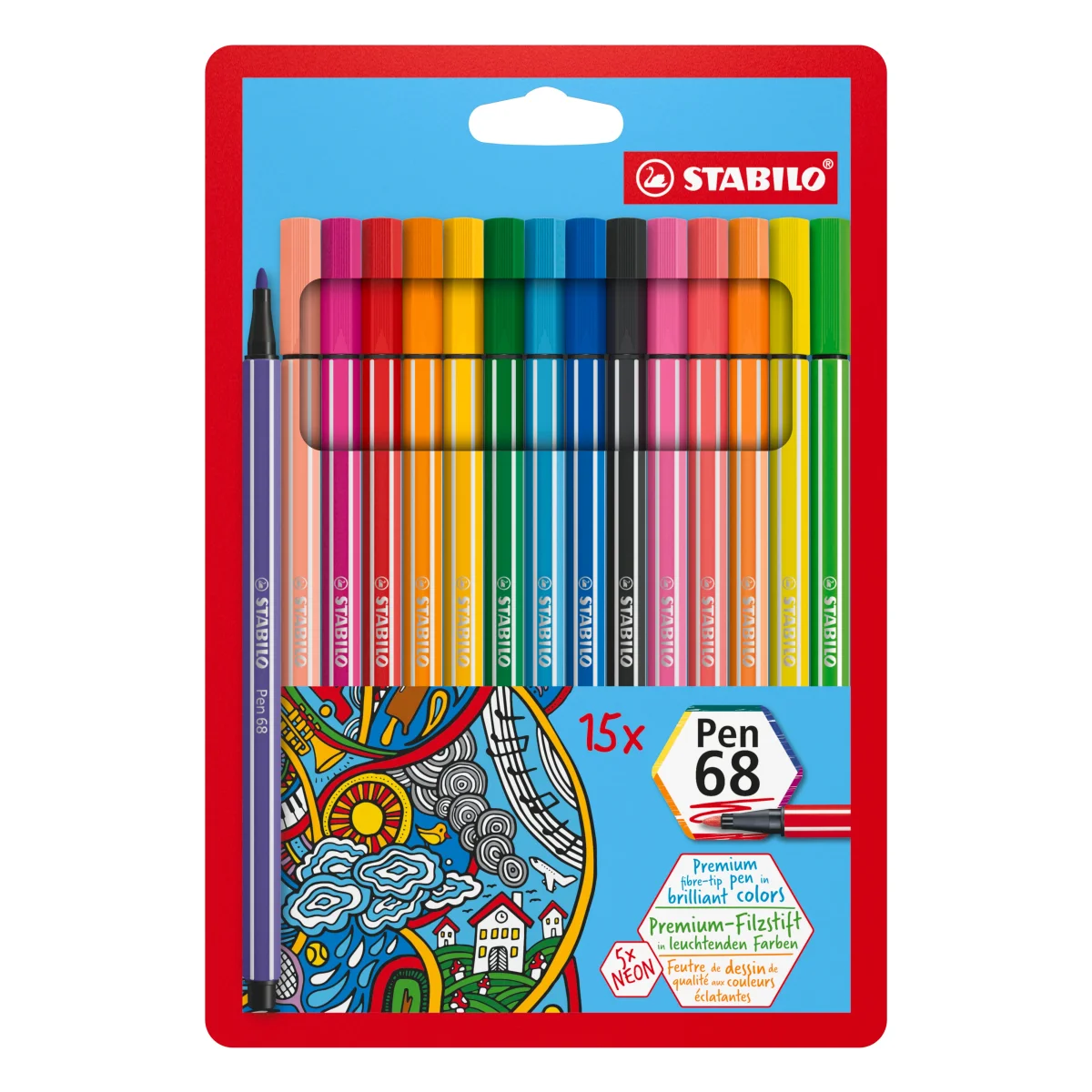 Assortiment de 15 feutres STABILO Pen 68 – Image 2