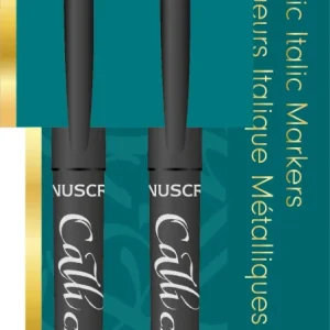 Blister 2 Feutres métalliques Or & Argent calligraphie 2,5 mm