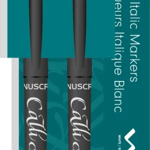 Blister 2 Feutres Blancs calligraphie 2,5 mm