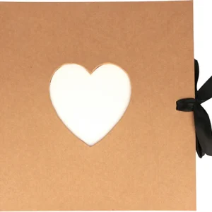 Album Kraft spiralé recyclé "Coeur" 25x25 cm-40 feuilles-140gr