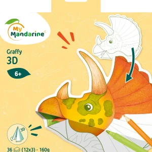 Album Graffy 3D Dinosaures - 36 feuilles - 160gr/m²