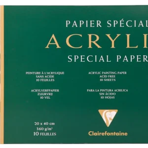 Bloc acrylique - 10 feuilles - 360g/m² - Collé 4 côtés - 3 formats