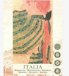 Bloc 100% coton 15x40 cm Italia-300gr-20 feuilles-Grain fin pressé à froid blanc naturel