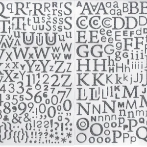 Stickers Alphabet pailletés argent - 300 pièces