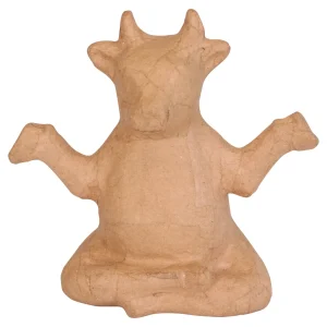 Vache yoga en papier maché à décorer 8.5 x 16.5 x 16 cm