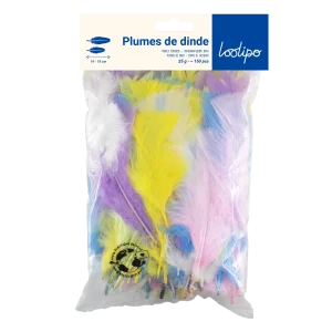 Assortiment plumes de dinde pastel (x300)