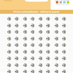 80 perles adhésives argent
