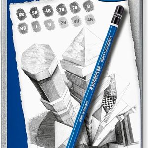STAEDTLER - Crayons graphite - Mars Lumograph 100 - Boîte métal 12 crayons graphite assortis (6B, 5B, 4B, 3B, 2B, B, HB, F, H, 2H, 3H, 4H) - 100 G12