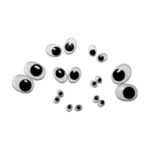 Yeux ovales mobiles adhésifs sans cils x100