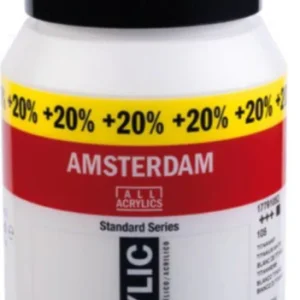 Acrylique fine Amsterdam Blanc de Titane pot de 500ml + 100ml gratuit - Edition limitée